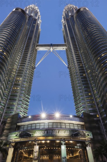 KUALA LUMPUR, MALAYSIA, MAY 5: Petronas Twin Towers in twilight on May 5, 2011 in Kuala Lumpur.