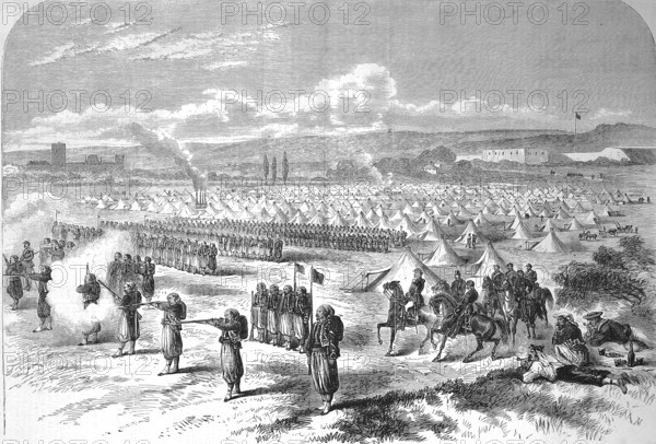 In the Saint-Maur camp, the Zouaves, members of historical infantry units from Algiers, practise