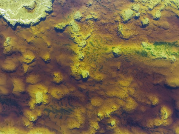 Detail of the Rio Tinto (Red river) with its reddish hue due to oxidised iron minerals and other