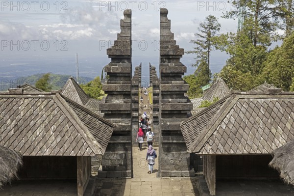 Candi Ceto Temple, fifteenth-century Javanese-Hindu temple on the western slope of Mount Lawu,