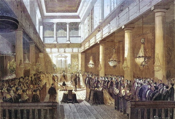 First Communion of Crown Prince Napoleon Eugene Louis Bonaparte in the Chapel of the Tuileries,