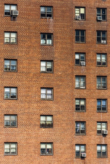 Property, house, facade, living, air conditioning, high-rise, apartment block, New York City, USA,