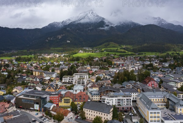 Drone image, residential buildings, town view, Saalfelden am Steinernen Meer, Pinzgau, Salzburg