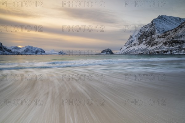 Haukland beach, Vestvågøya, Lofoten, Norway, Europe