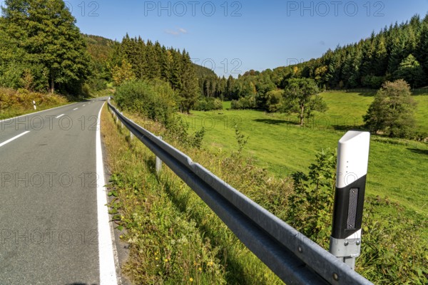The Valmetal, near the village of Obervalme, landscape in the Sauerland, Hochsauerlandkreis, North