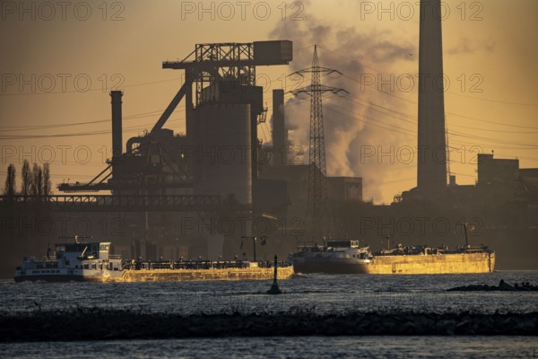 Duisburg-Hüttenheim steel site, Hüttenwerke Krupp-Mannesmann, HKM, blast furnace, Rhine, cargo