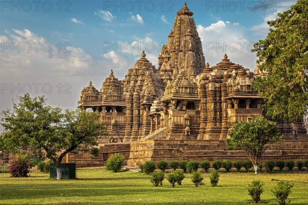 Famous indian Madhya Pradesh tourist landmark, Kandariya Mahadev Temple, Khajuraho, India. Unesco
