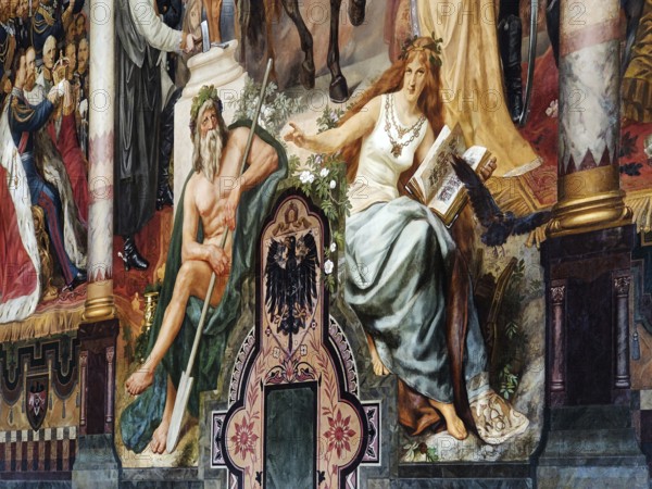 Triptych with the Apotheosis of the Founding of the Empire by Hermann Wislicenus, detail of the