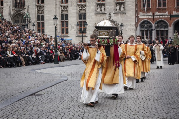 BRUGES, BELGIUM, MAY 17: Annual Procession of the Holy Blood on Ascension Day. Locals perform an