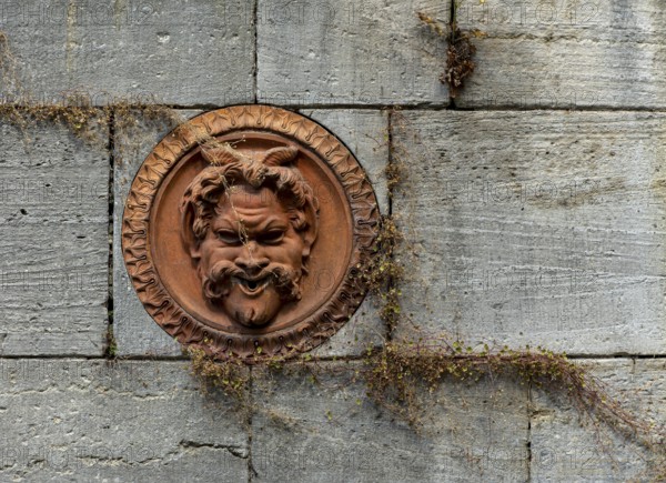 Ornaments on the façades of the Roman baths in Sanssouci Palace Park, Potsdam, Brandenburg,