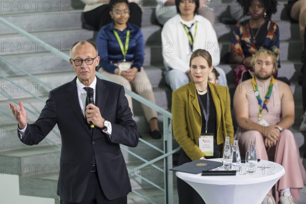 Friedrich Merz (CDU), Chancellor of the Federal Republic of Germany, at the opening statement for