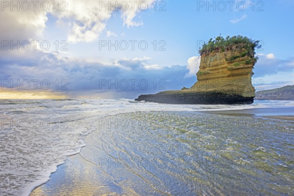 Rock formation shaped like a boot, Punakaiki, Paparoa National Park, South Island, New Zealand,