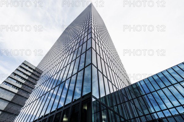 Modern architecture, high-rise building, Messeturm, Basel, Canton of Basel-Stadt, Switzerland,