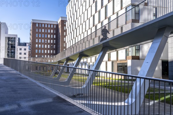 The Parkbruk, cycle and pedestrian bridge in the city centre of Antwerp, crosses a multi-lane city