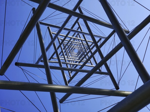 View of the artwork Needel Tower II by Kenneth Snelson, Tensegrity, Sculpture Park, Otterlo, De