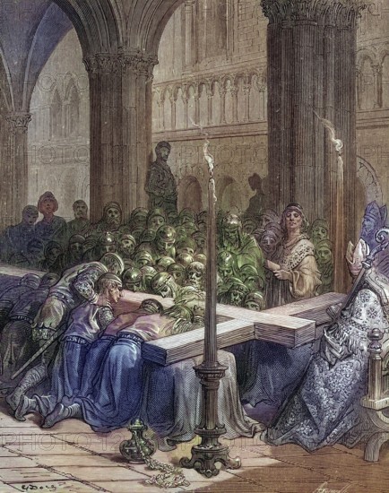 The Discovery of the True Cross, Historical, digitally restored reproduction from a 19th century