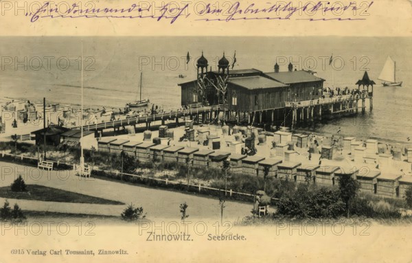 Historical postcard, picture postcard, Baltic resort Zinnowitz, Mecklenburg-Vorpommern, Germany,