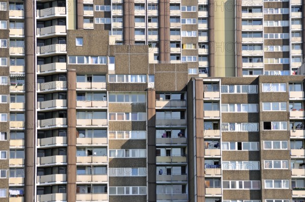 Residential tower blocks KölnBerg, a social hotspot in the Meschenich district of Cologne, North