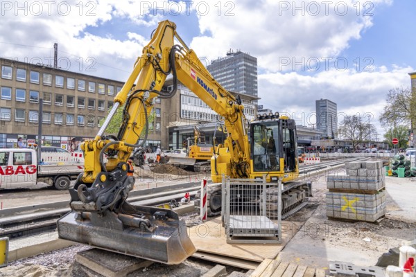 Construction site at the main railway station, for the new Citybahn, a new tram line over 5 km