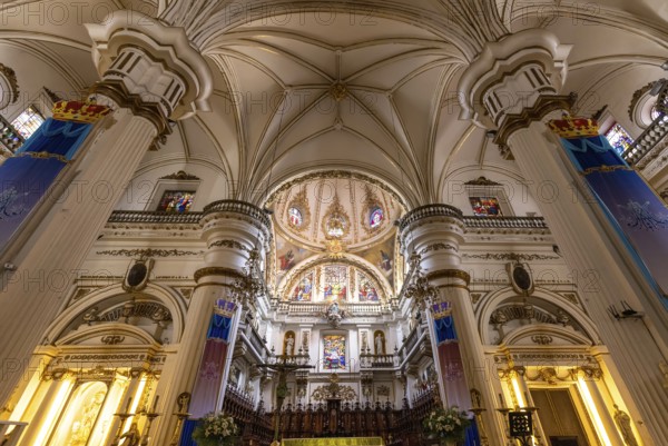 Guadalajara, Jalisco, Mexico, May 1, 2022: Scenic interiors of Guadalajara Central Cathedral of the