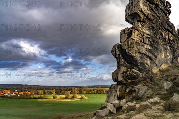 The Devil's Wall rock formation in the Harz district near Thale and Weddersleben, Saxony-Anhalt,