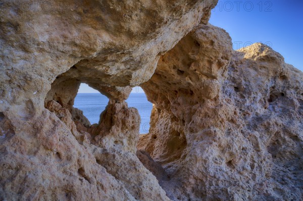 Eyes, Algar Seco rock formation, coloured rocks and underground caves, caves, shell limestone,