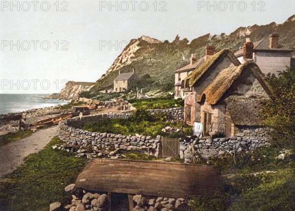 Küste in der Nähe von Shanklin, Isle of Wight, England / Seashore near Shanklin, England, Historic,