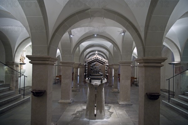 Interior view of Bonn Minster, also known as the Minster Basilica, east crypt, Bonn, North