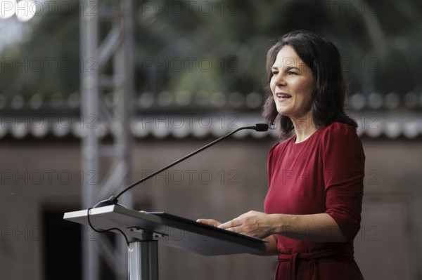 Annalena Bärbock (Alliance 90/The Greens), Federal Foreign Minister, during a speech and reception