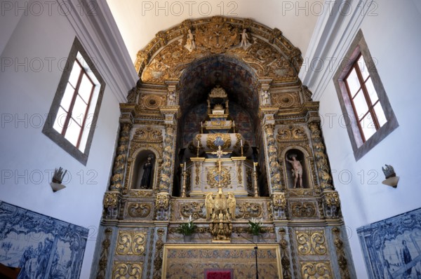 Interior view church, Igreja de São Francisco, choir, altar, azulejos, tiles, tile decoration,