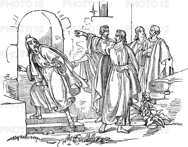 Lake Grimsel, Swiss folk tale, Ahasuerus the Jew is expelled from the city, group of people,