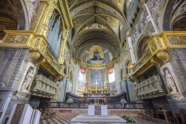 View of the main altar and organ in the Cathedral of Santa Maria Assunta, Cremona, Province of