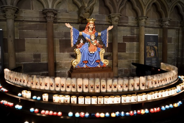 Statue of the Virgin Mary in the Cathédrale Notre Dame de Strasbourg, Strasbourg Cathedral, Unesco