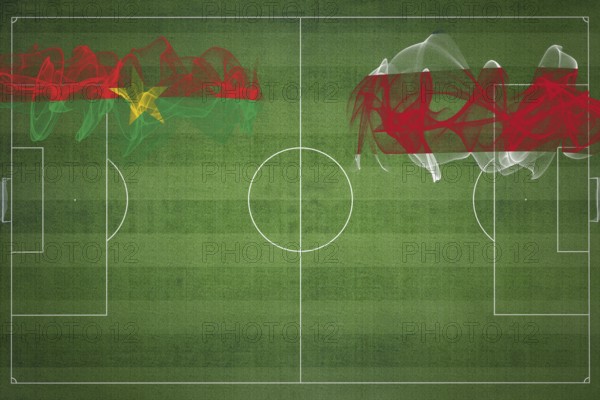 Burkina Faso vs Costa Rica Soccer Match, national colors, national flags, soccer field, football