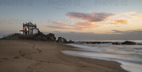 The famous and Picturesque church of Senhor da pedra south of Porto in Portugal in the Atlantic