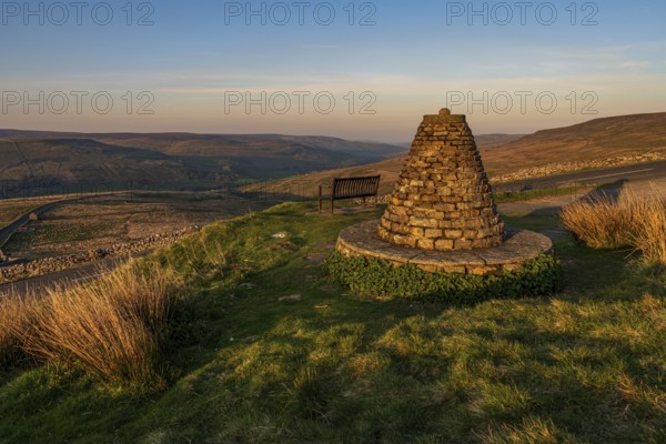 A bench with a view, seen at the Buttertubs Pass (Cliff Gate Rd) near Thwaite, North Yorkshire,