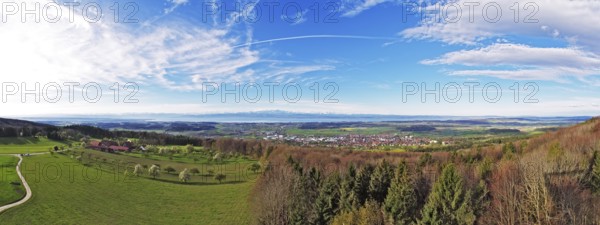 Panorama of the whole of Lake Constance during a foehn wind, taken from the Gehrenberg observation