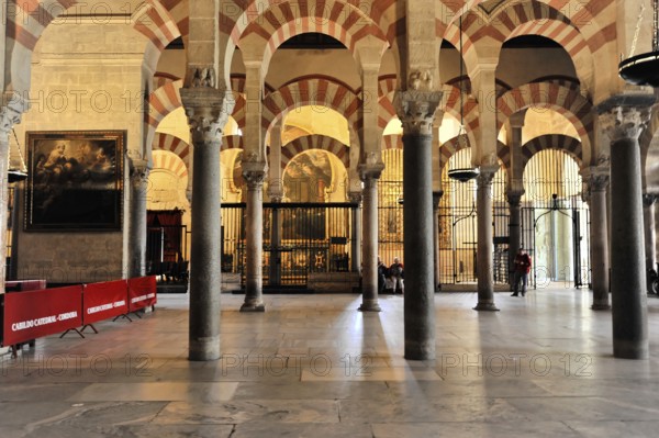 La Mezquita, Mosque, Cathedral of Cordoba, Cordoba, Andalusia, Spain, Europe, Interior with