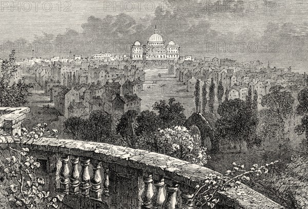 View from the White House to the original Capitol building completed in 1800, Washington, USA,