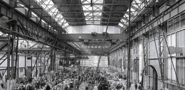People visit and go shopping in the Great Market Hall on July in Budapest, Hungary. Great Market