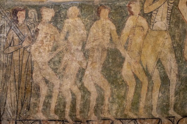 Entrance to the hells of the damned, Gothic paintings, Church of San Martín de Tours, Gazeo, Álava,