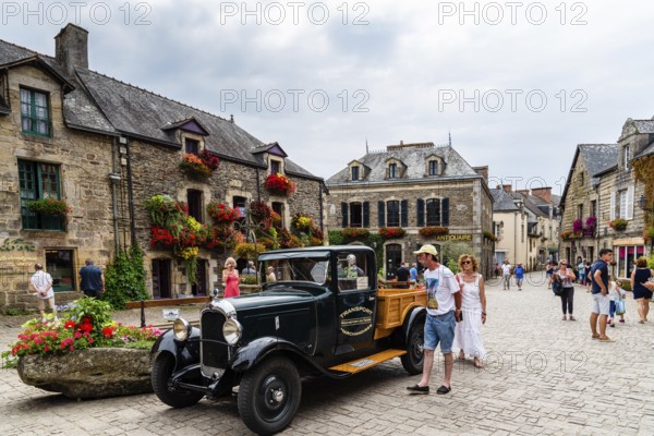 Rochefort-en-Terre, France, July 26, 2018: View of the picturesque medieval village, one of the