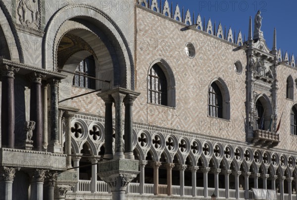 Italy Venice Doge's Palace -456 Partial view of the west façade and section of the south-west