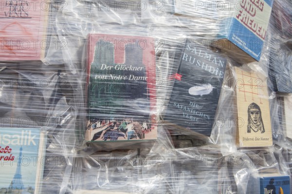 'The Parthenon of Books' by the Argentinian conceptual artist Marta Minujin, banned books,