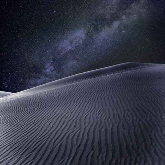 Desert sand dunes in Maspalomas night milky way stars in Gran Canaria photomount