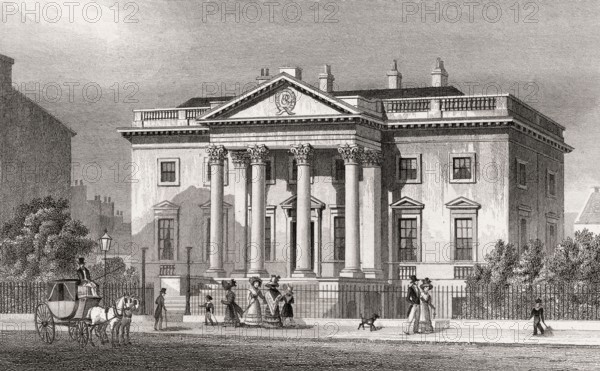 Old Physicians' Hall, George Street, Edinburgh, Scotland, 19th century, from Modern Athens by Th. H