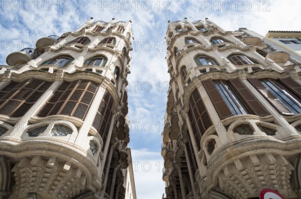 Majorca, Palma de Majorca, Placa Mercat, Can Casasayas semi-detached house, built 1908-1911 by