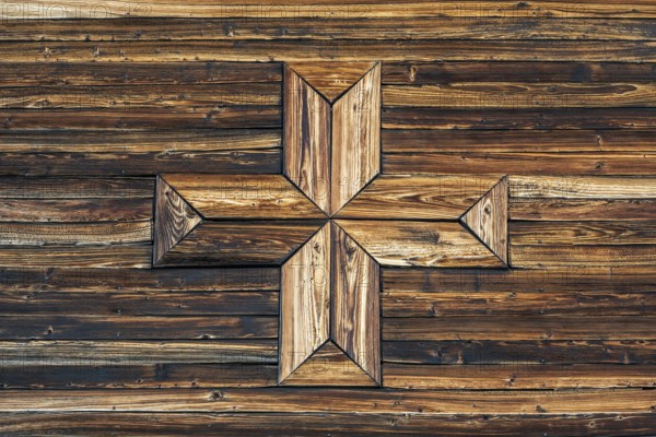Dark wood texture. Wooden background with cross