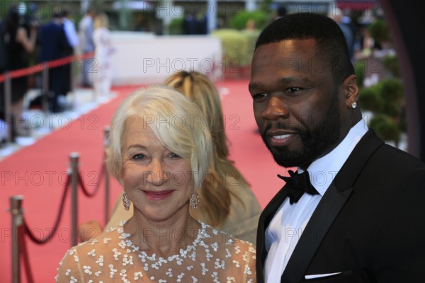 Dame Helen Mirren and 50 Cent Curtis Jackson, Nymphes d'Or Award Ceremony, 57th Festival de