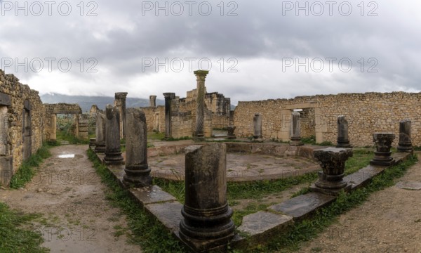 Volubilis, Morocco, 3 March, 2024: view of the Roman city ruins of Volubilis near Meknes in
